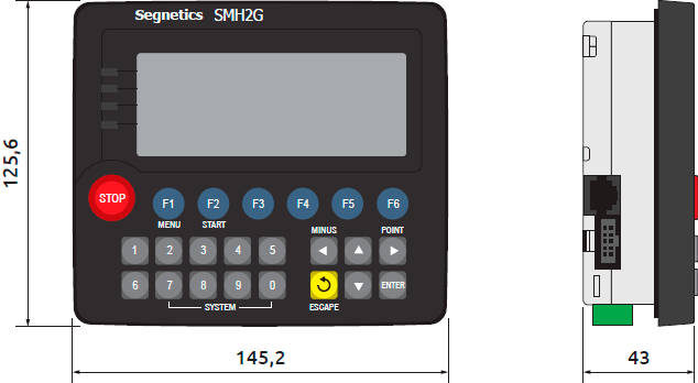 Габаритные размеры контроллера SMH 2G